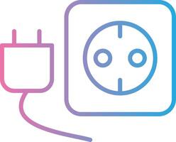 Plug And Socket Line Gradient Icon Design vector