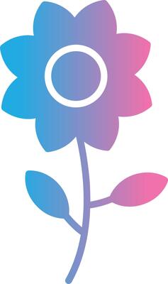 Flower Glyph Gradient Icon Design