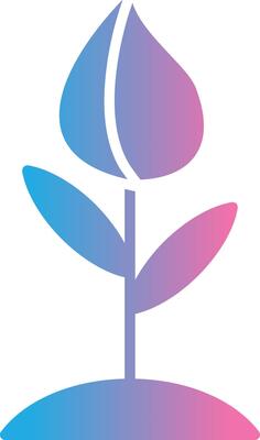 Flower Bud Glyph Gradient Icon Design