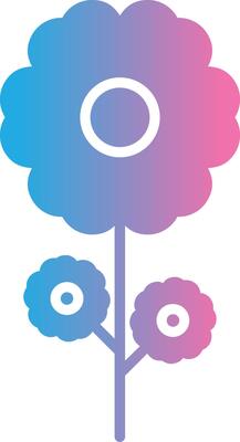 Flower Glyph Gradient Icon Design