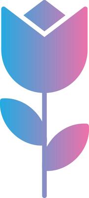 Flower Glyph Gradient Icon Design