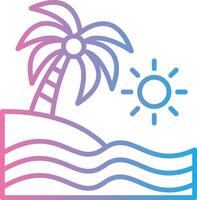 Beach Line Gradient Icon Design vector