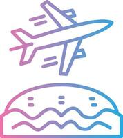Biplane Line Gradient Icon Design vector