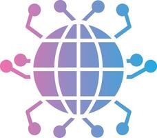 Global Networking Glyph Gradient Icon Design vector