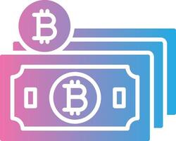 Bitcoin Cash Glyph Gradient Icon Design vector