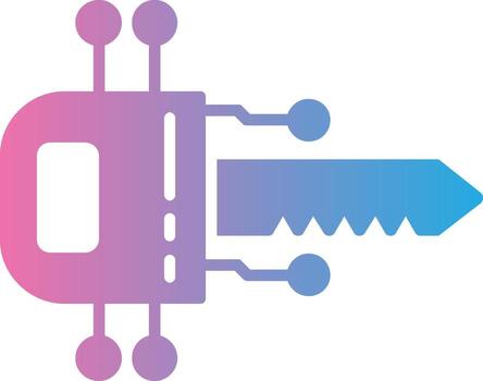 digital llave glifo degradado icono diseño vector