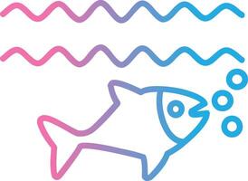 Fish Line Gradient Icon Design vector