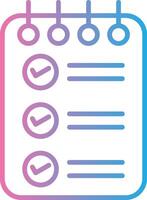 Check List Line Gradient Icon Design vector