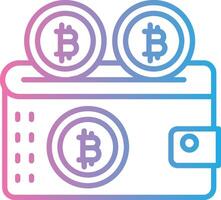 Bitcoin Wallet Line Gradient Icon Design vector