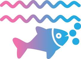 Fish Glyph Gradient Icon Design vector