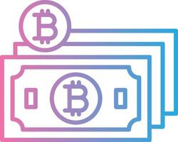 bitcoin efectivo línea degradado icono diseño vector