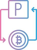 Bitcoin Paypal Line Gradient Icon Design vector