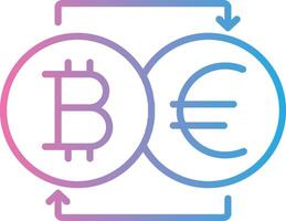 Bitcoin Changer Line Gradient Icon Design vector