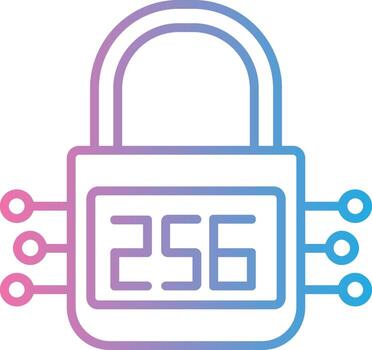 SHA 256 Line Gradient Icon Design vector