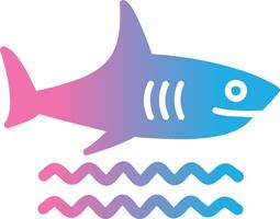 tiburón glifo degradado icono diseño vector