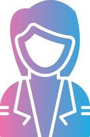 Stewardess Glyph Gradient Icon Design vector