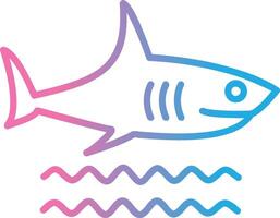 Shark Line Gradient Icon Design vector