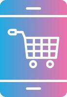 Mobile Commerce Glyph Gradient Icon Design vector