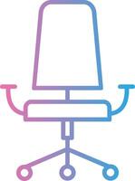 Office Chair Line Gradient Icon Design vector