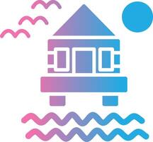 Beach Villa Glyph Gradient Icon Design vector