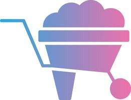 Wheelbarrow Glyph Gradient Icon Design vector