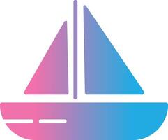 Sailing Boat Glyph Gradient Icon Design vector