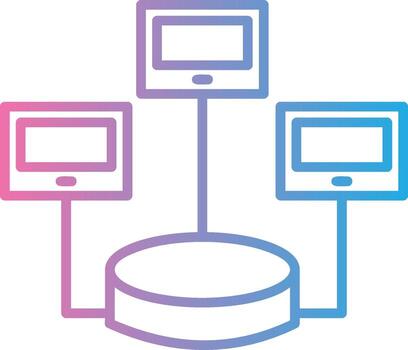 Distributed Database Line Gradient Icon Design vector