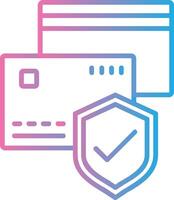 Secure Debit Card Line Gradient Icon Design vector