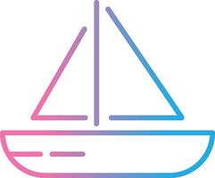 navegación barco línea degradado icono diseño vector