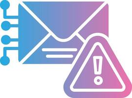 Warning Mail Glyph Gradient Icon Design vector