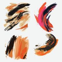 Colorful watercolor brush stroke design vector