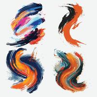 Colorful watercolor brush stroke design vector