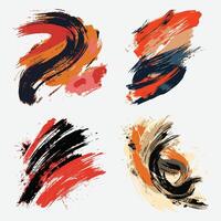 Colorful watercolor brush stroke design vector