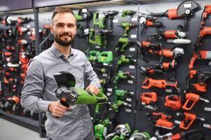 male customer in a power tool store photo