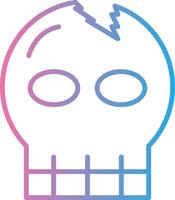 cráneo línea degradado icono diseño vector