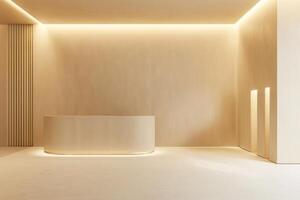 Elegant Reception Desk In Minimalist Lobby photo