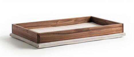 Elegant Wooden Serving Tray photo