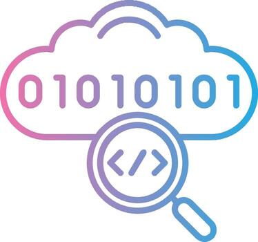 Cloud Coding Line Gradient Icon Design vector