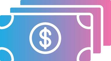 Dollar Glyph Gradient Icon Design vector