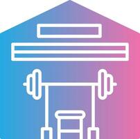 gimnasio glifo degradado icono diseño vector