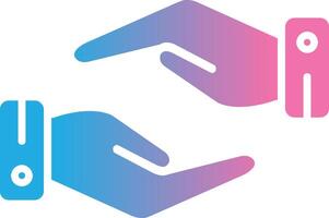 Support Hands Gesture Glyph Gradient Icon Design vector
