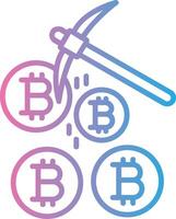 Bitcoin Mining Line Gradient Icon Design vector