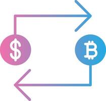 Bitcoin Exchange Glyph Gradient Icon Design vector