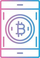 Bitcoin Pay Line Gradient Icon Design vector