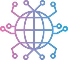 Global Networking Line Gradient Icon Design vector