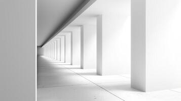 Infinite White Architectural Corridor photo
