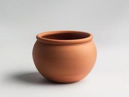 Earthenware Pot on Neutral Background photo