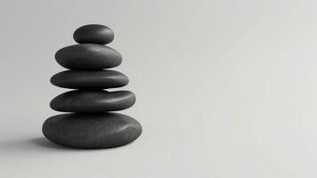 Stacked Black Zen Stones photo