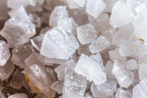 Close-Up Of White Crystal Salt photo