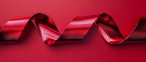 Crimson Silk Ribbon On Red photo